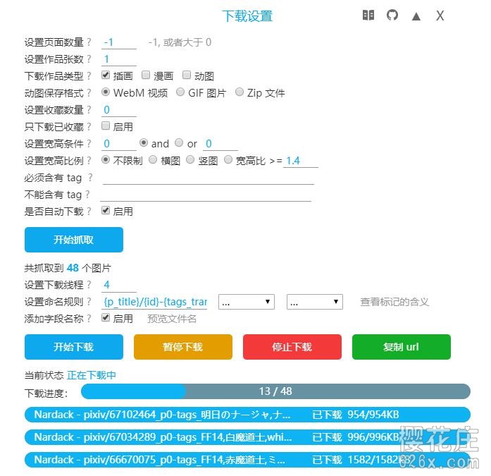 功能强大的浏览器插件：Pixiv图片批量下载器，下载P站图片专用 配图