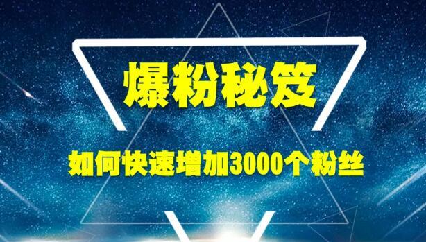 干货实战！如何快速增加3000个精准粉丝【视频教程】 配图