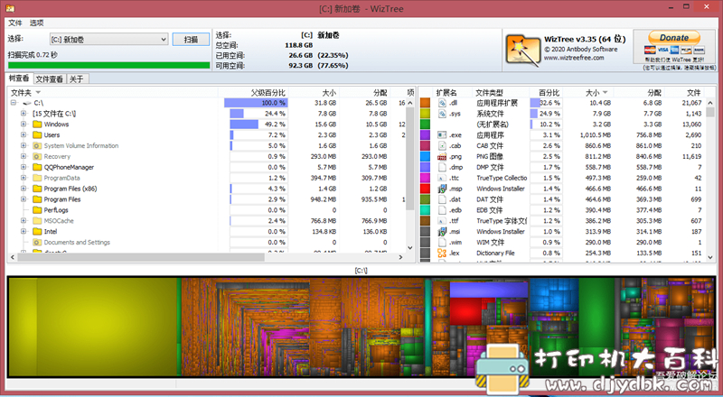 [Windows]大文件查找分析工具 WizTree v3.35 中文免安装版 免费版 配图 No.2